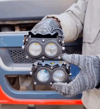 Faro a doppia lente per auto
