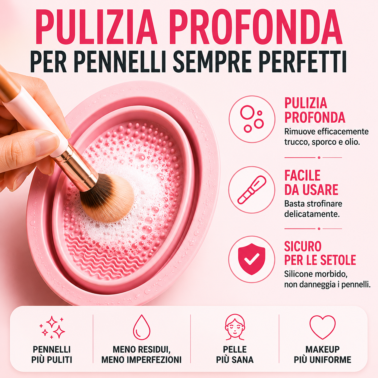 Kit per la Pulizia dei Pennelli Trucco