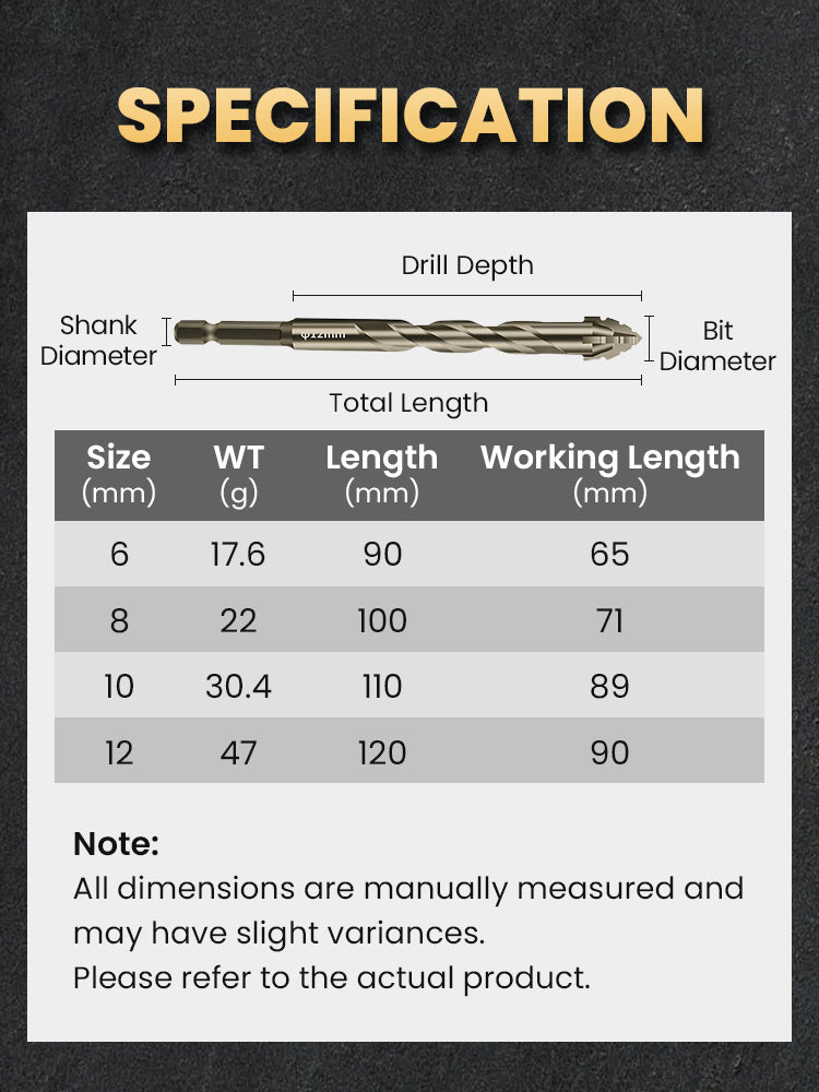Set di punte da trapano in lega ultra resistente