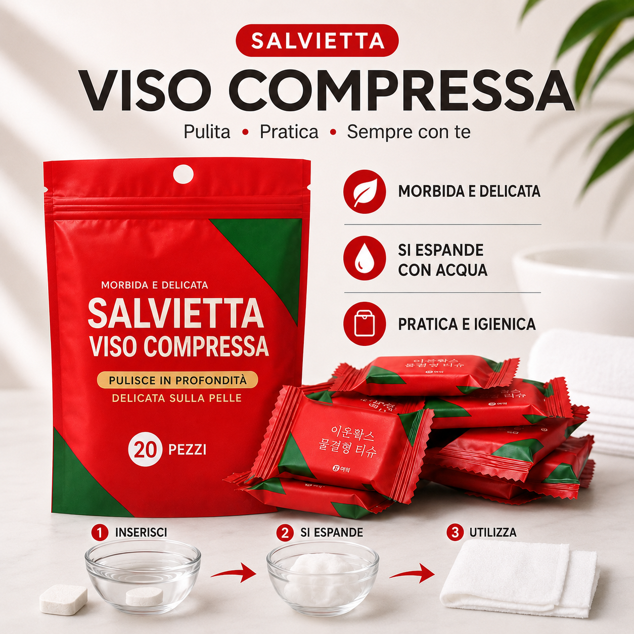 💥Salvietta Viso Compressa Premium Monouso💥