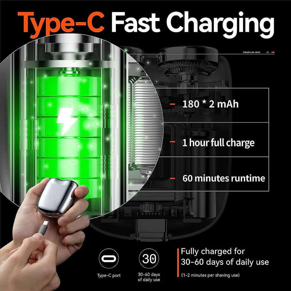 Mini Rasoio Elettrico a Doppia Testina