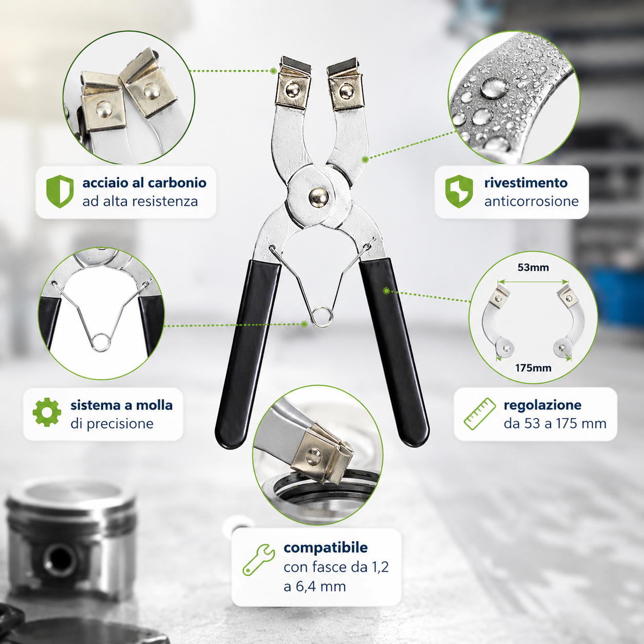 Pinza per fasce elastiche