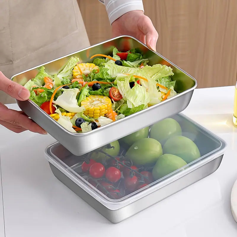 Vassoio per Alimenti in Acciaio Inox