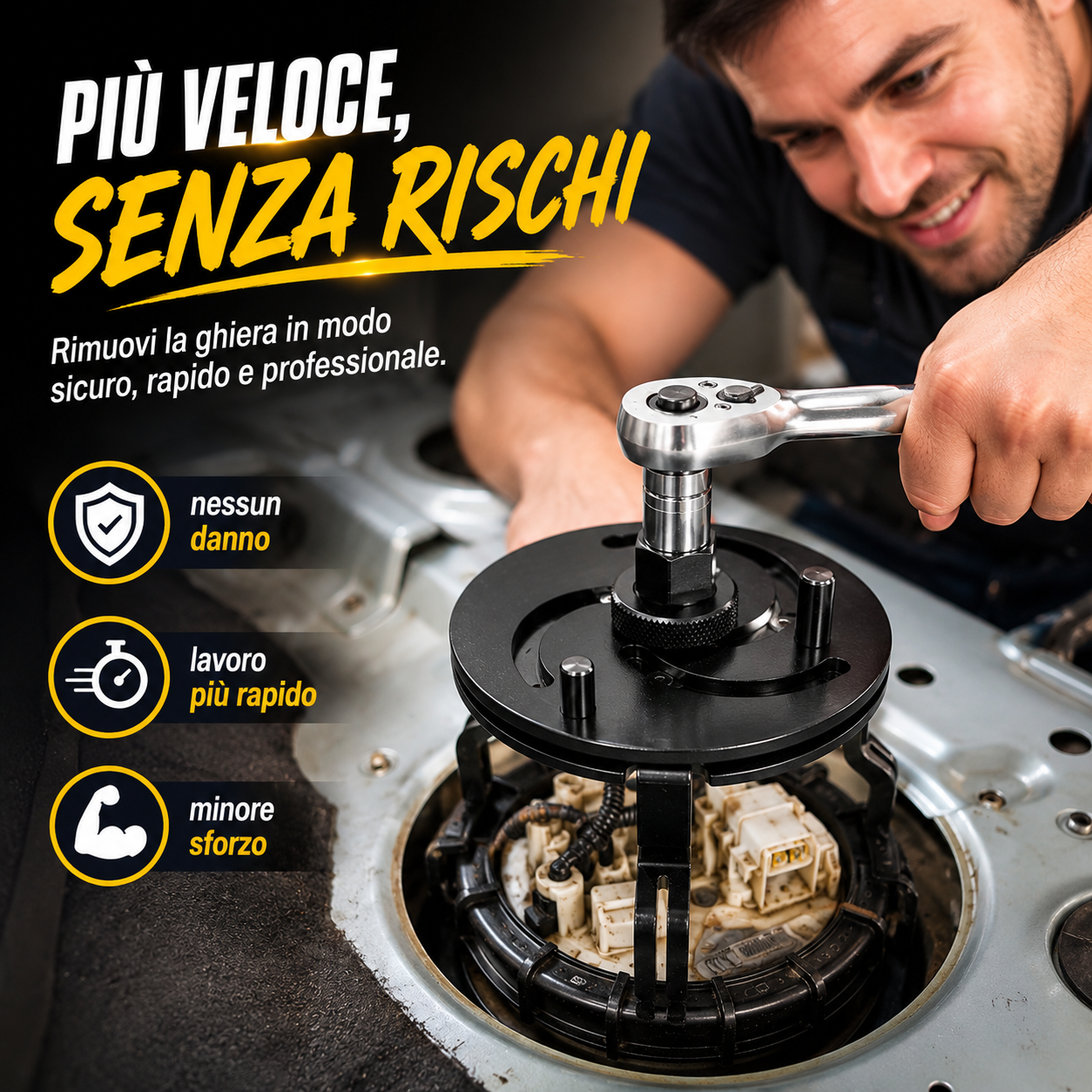 Chiave Universale a 3 Ganasce per Ghiera Serbatoio Carburante