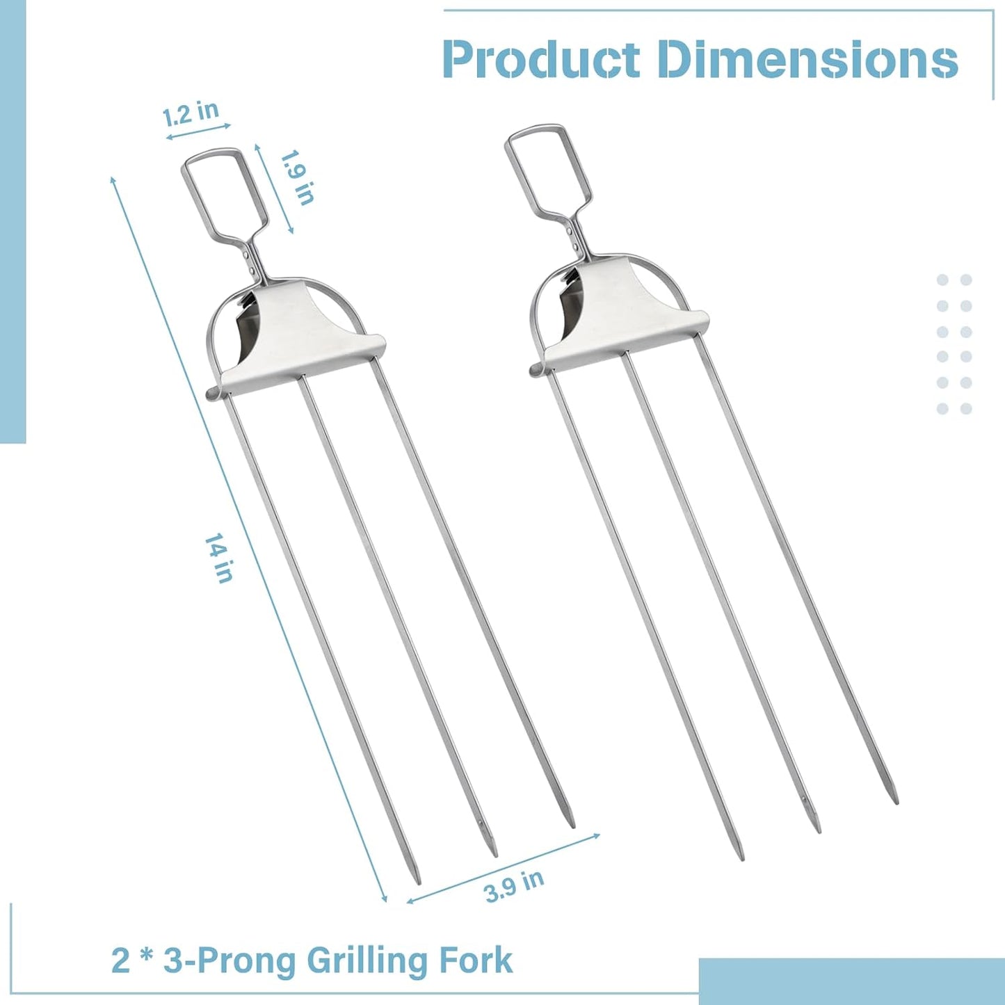 2 Pezzi Di Spiedini Per Griglia A 3 vie