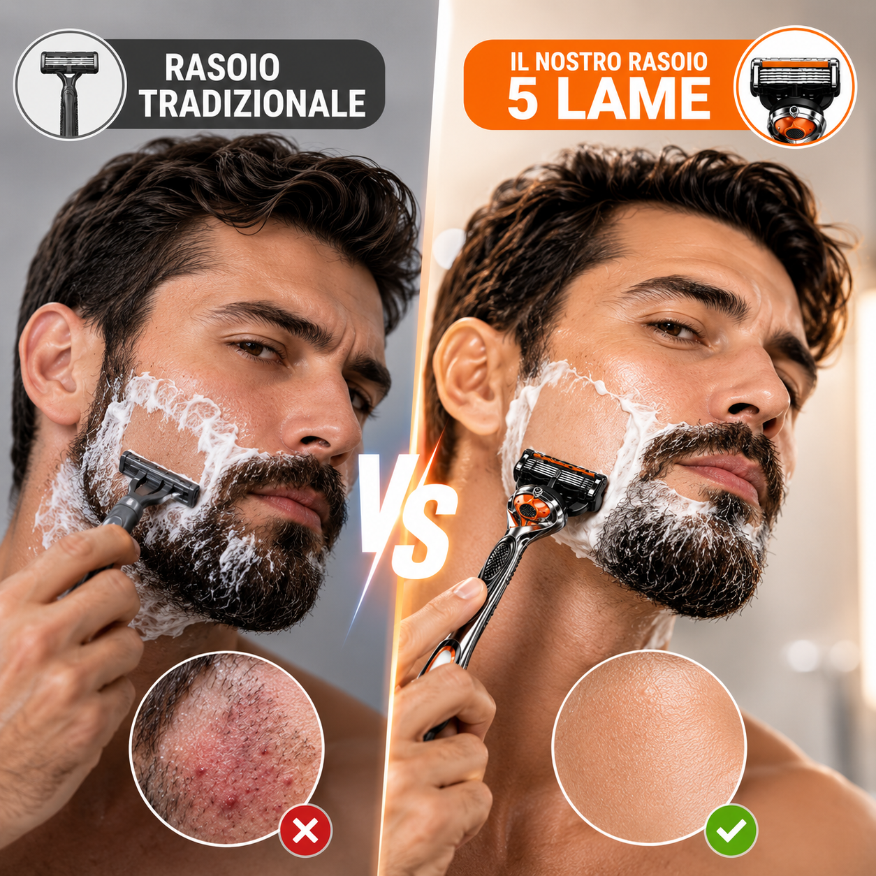 Lametta da barba a sei strati per uomo 🪒