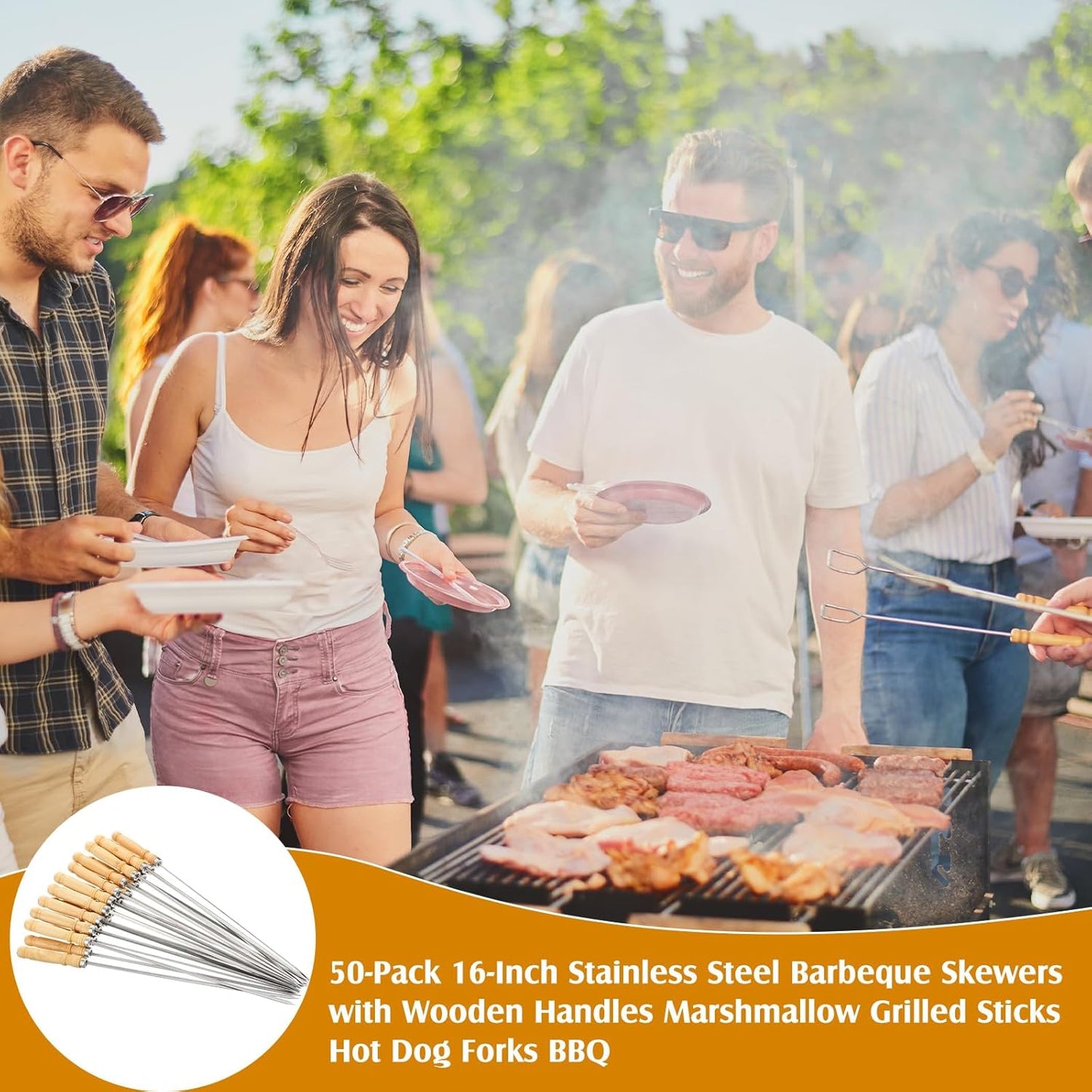 Spiedo in acciaio inox per BBQ