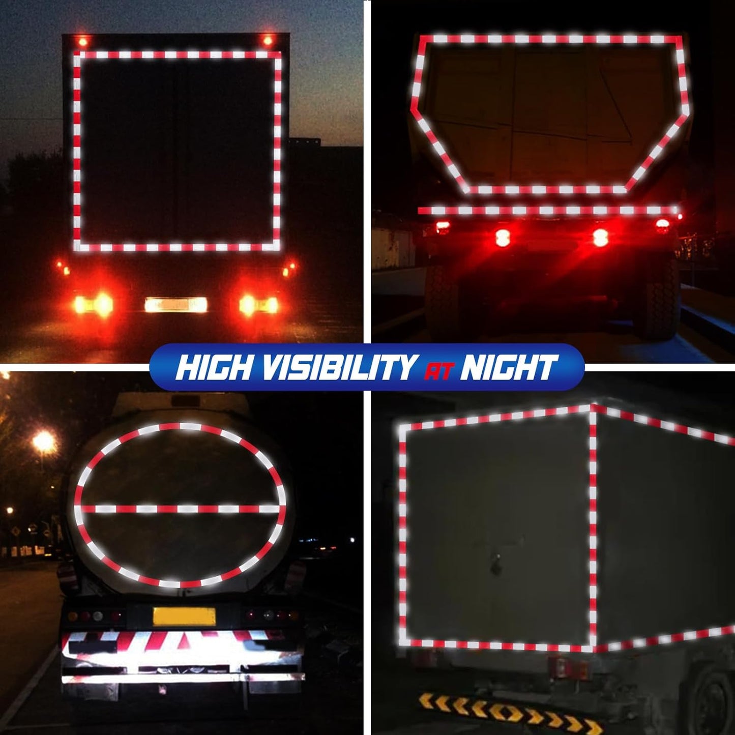 Adesivi riflettenti rossi e bianchi