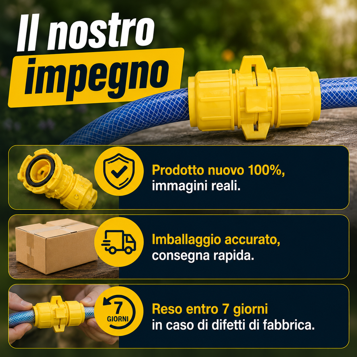 Connettore Rapido di Riparazione per Tubo da Giardino