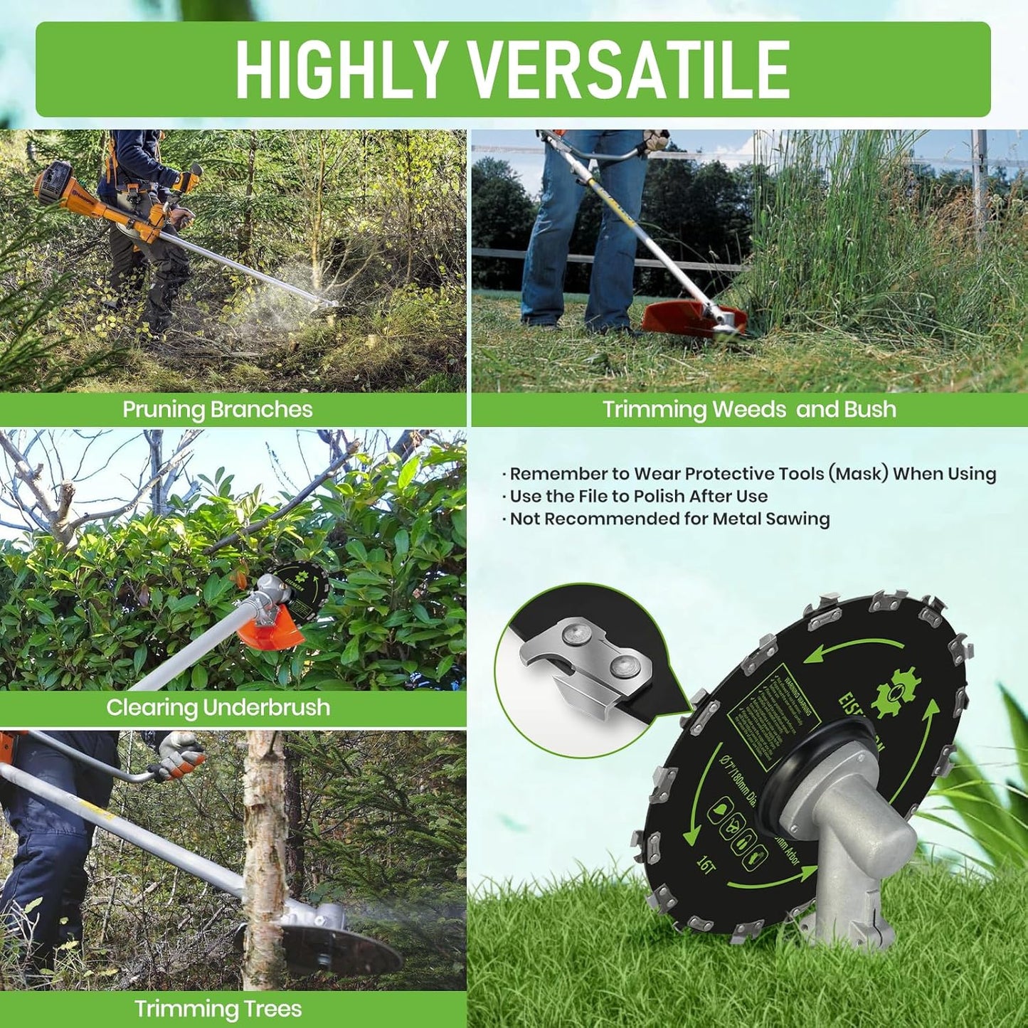 Lama per decespugliatore tipo motosega