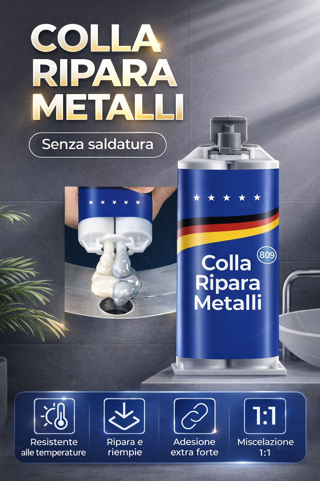 Colla Metallica Ultra Forte a Presa Rapida