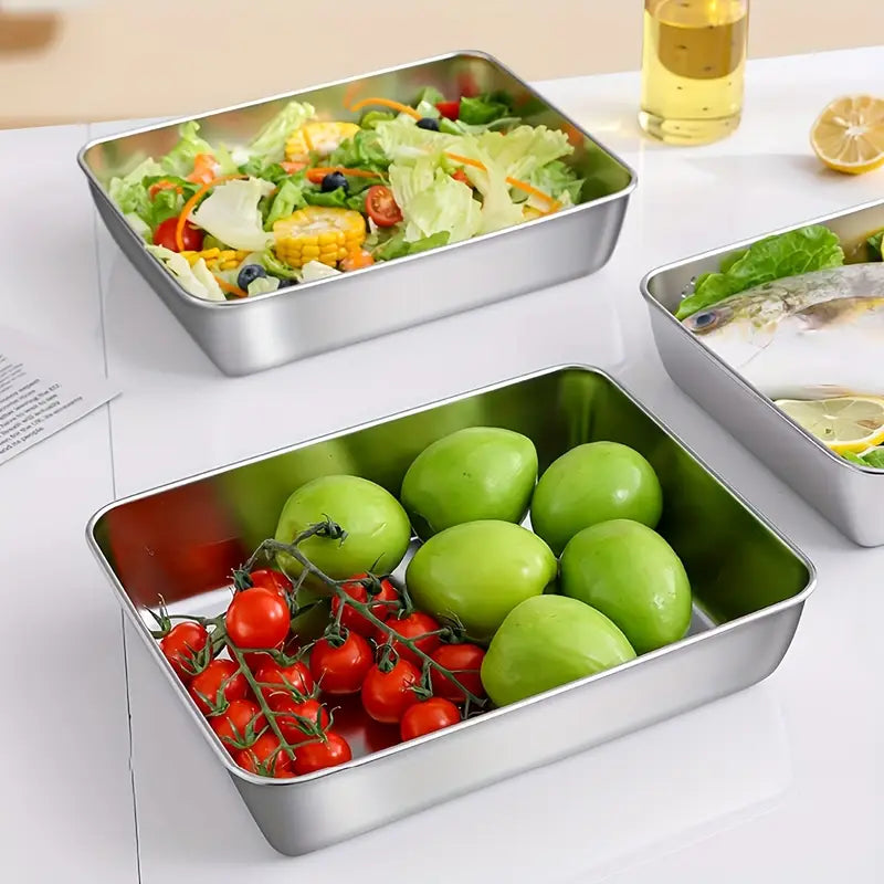 Vassoio per Alimenti in Acciaio Inox