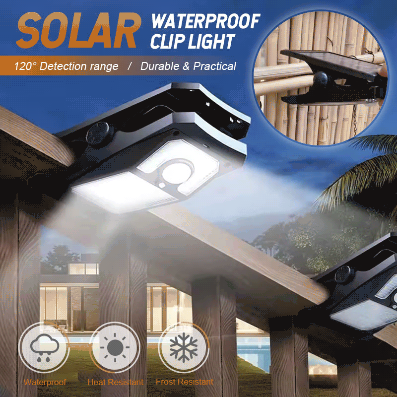 Luce con Clip Impermeabile - Alimentata a Energia Solare