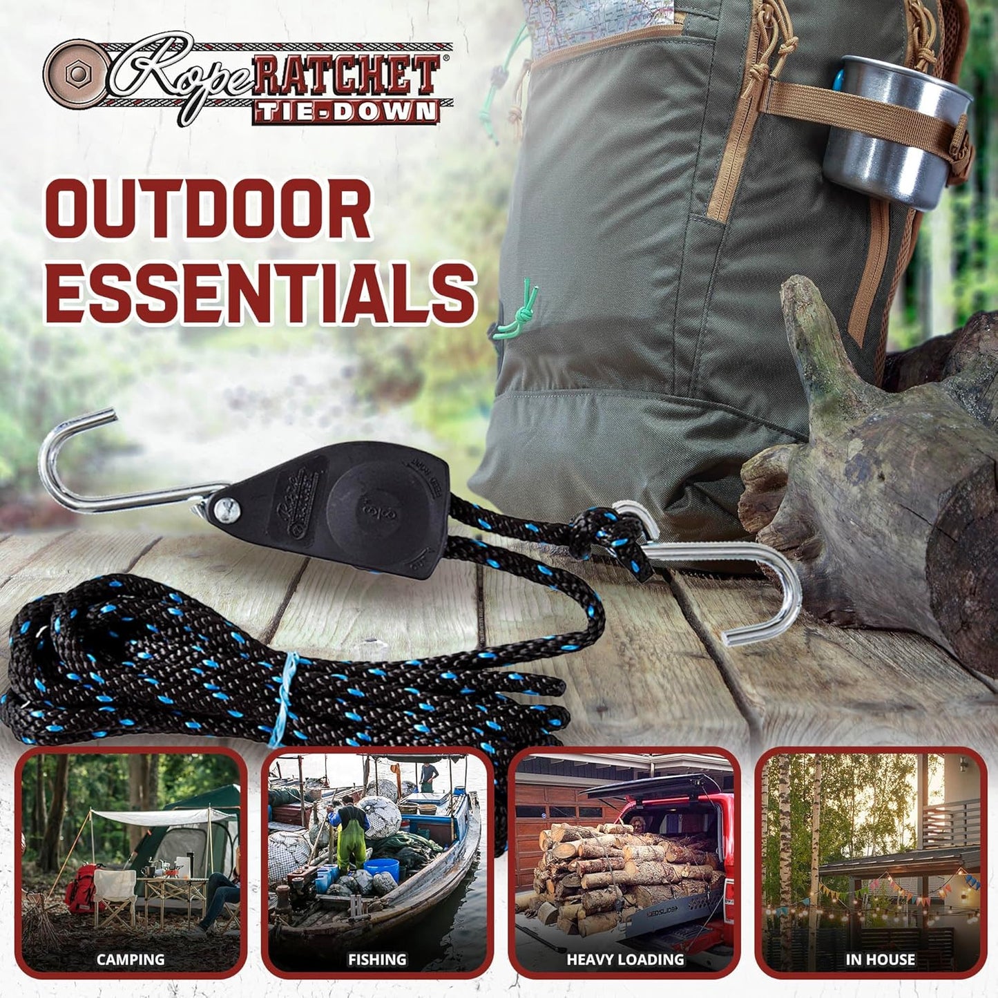 Carrucola a cricchetto con fune