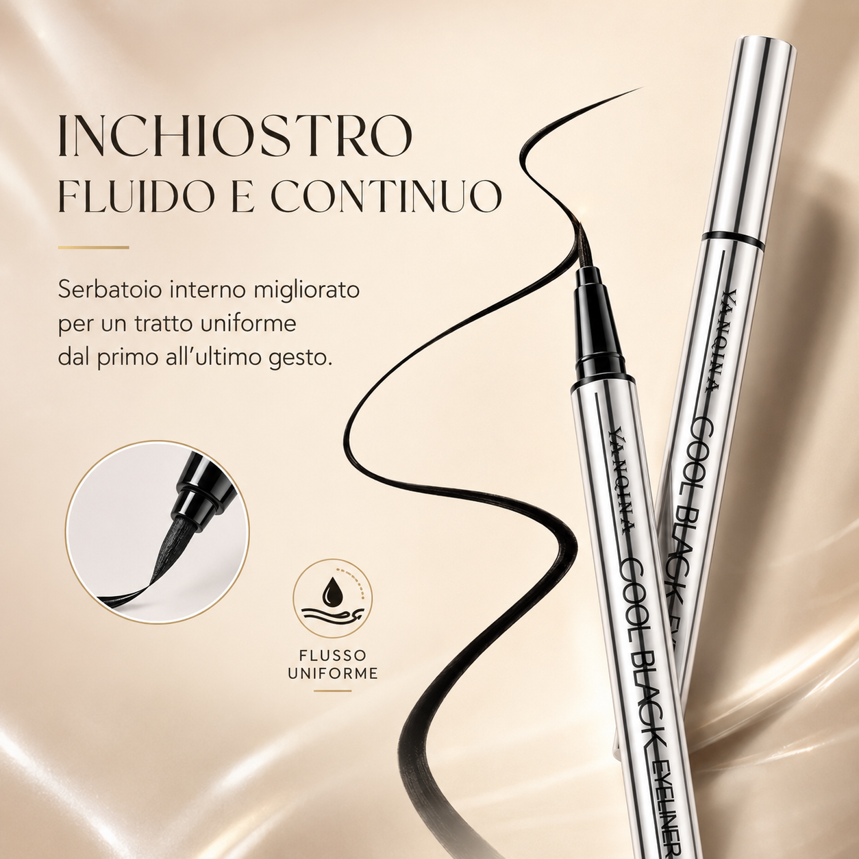 ✨ Eyeliner waterproof e a prova di sbavature – Precisione e nero intenso per 24 ore! ✨