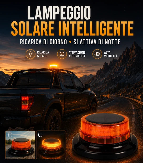 ⚡Luce di Emergenza Solare Magnetica per Veicoli