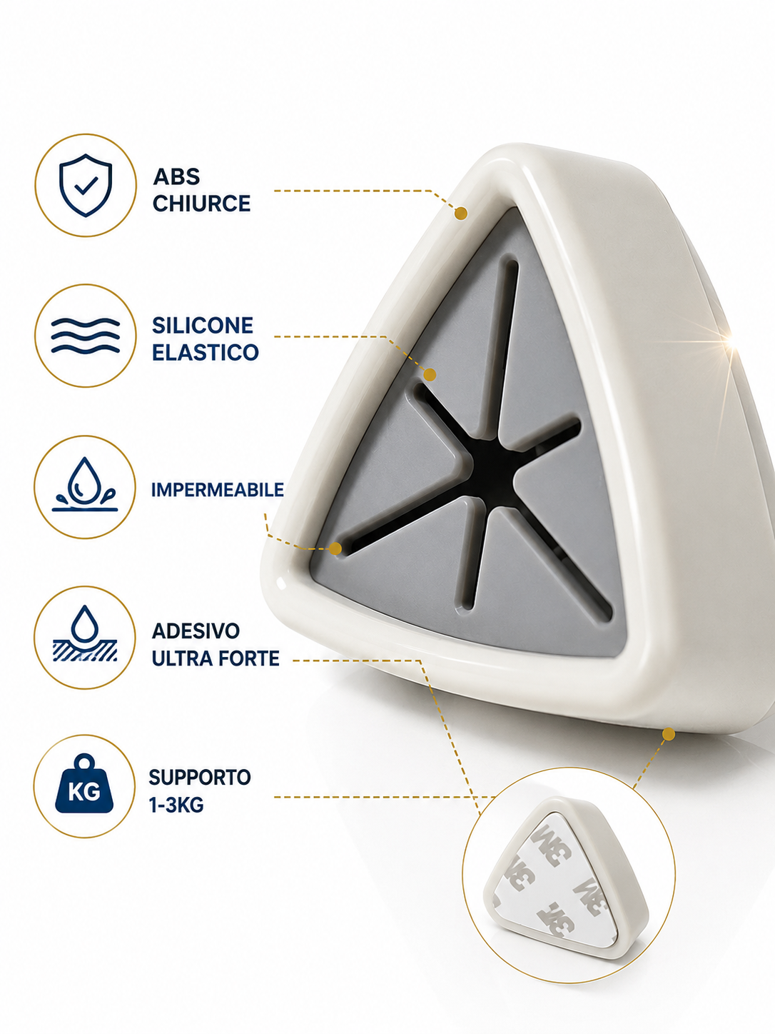 Gancio Porta Asciugamani Adesivo a Triangolo🍄