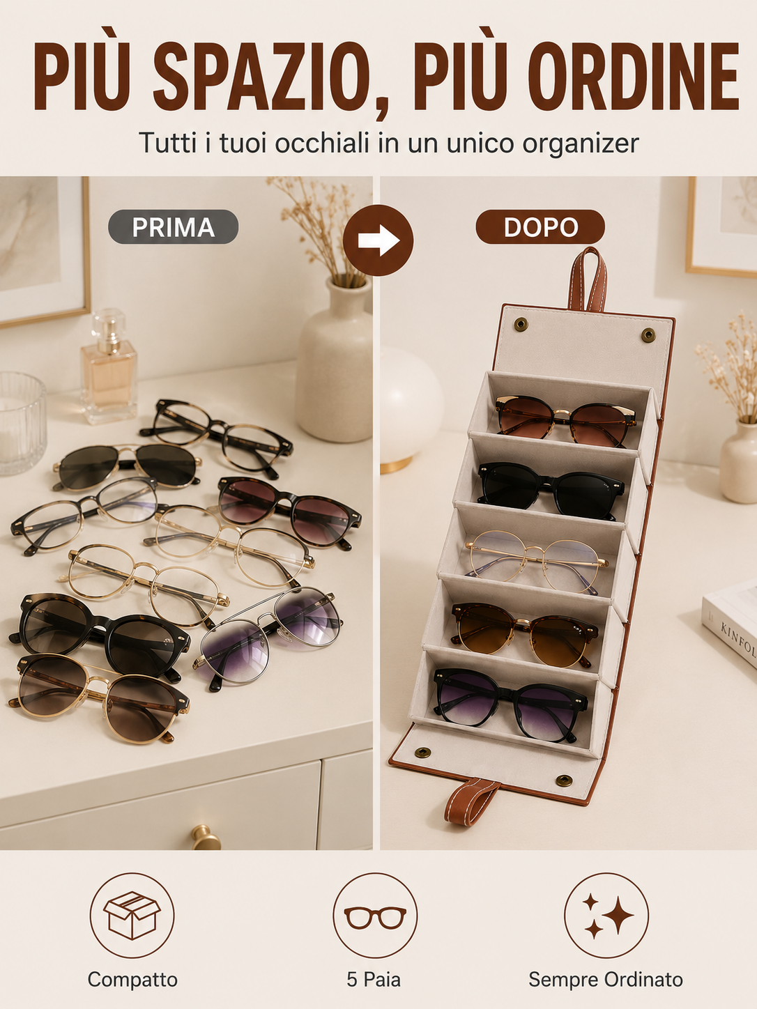 Organizer Pieghevole per Occhiali 👓