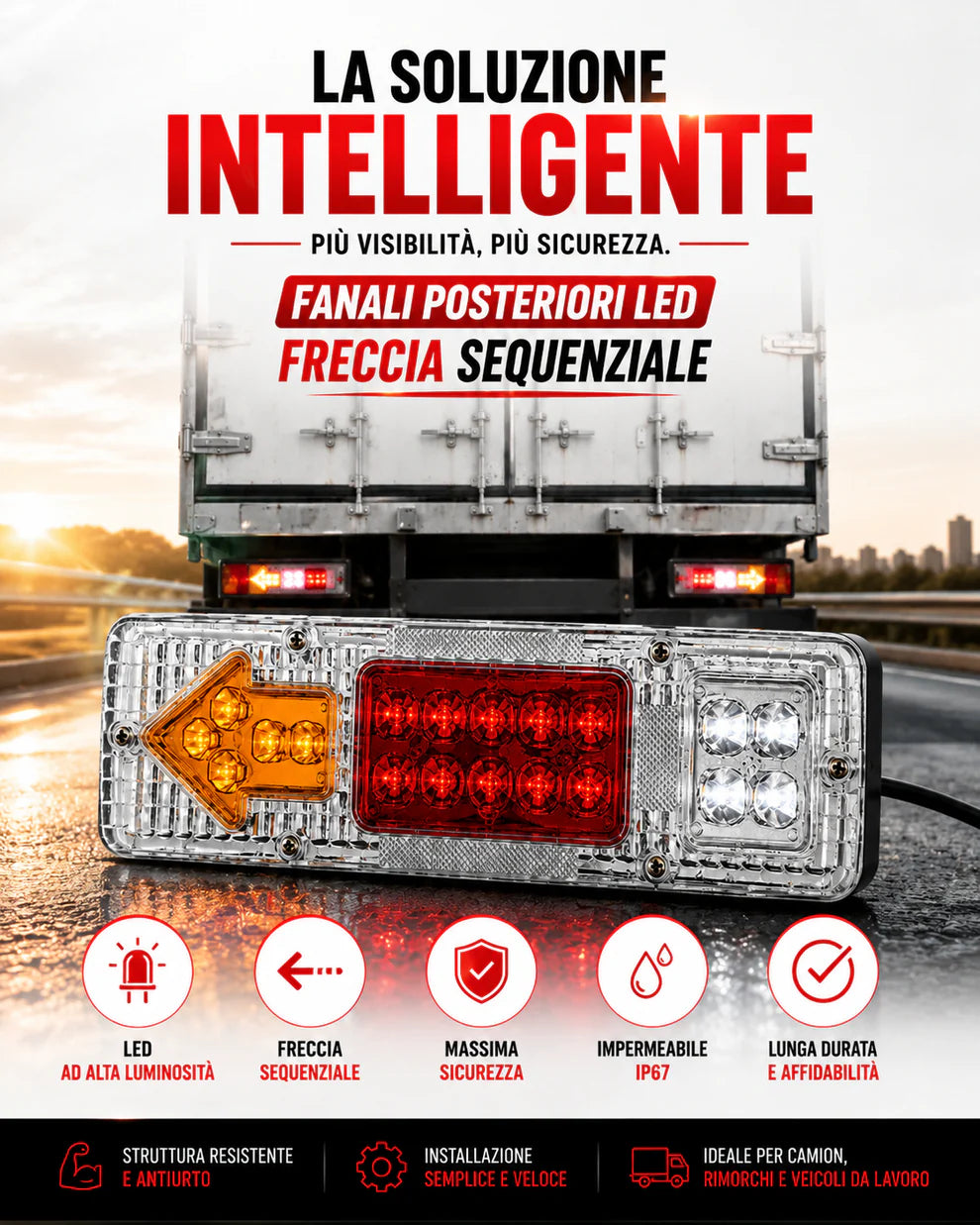 Fanale posteriore LED multi-veicolo universale 🔥