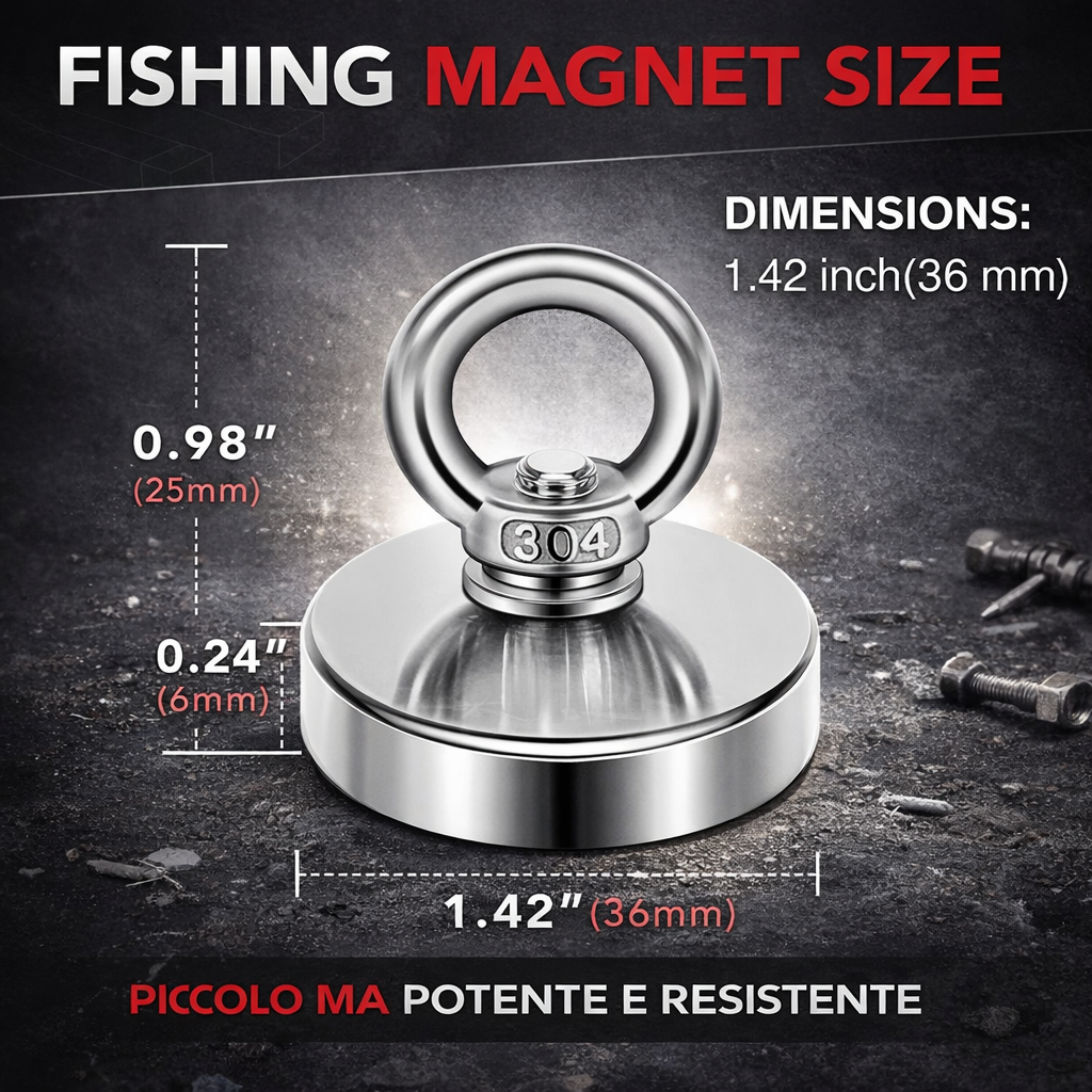 Magnete extra forte per recupero oggetti metallici
