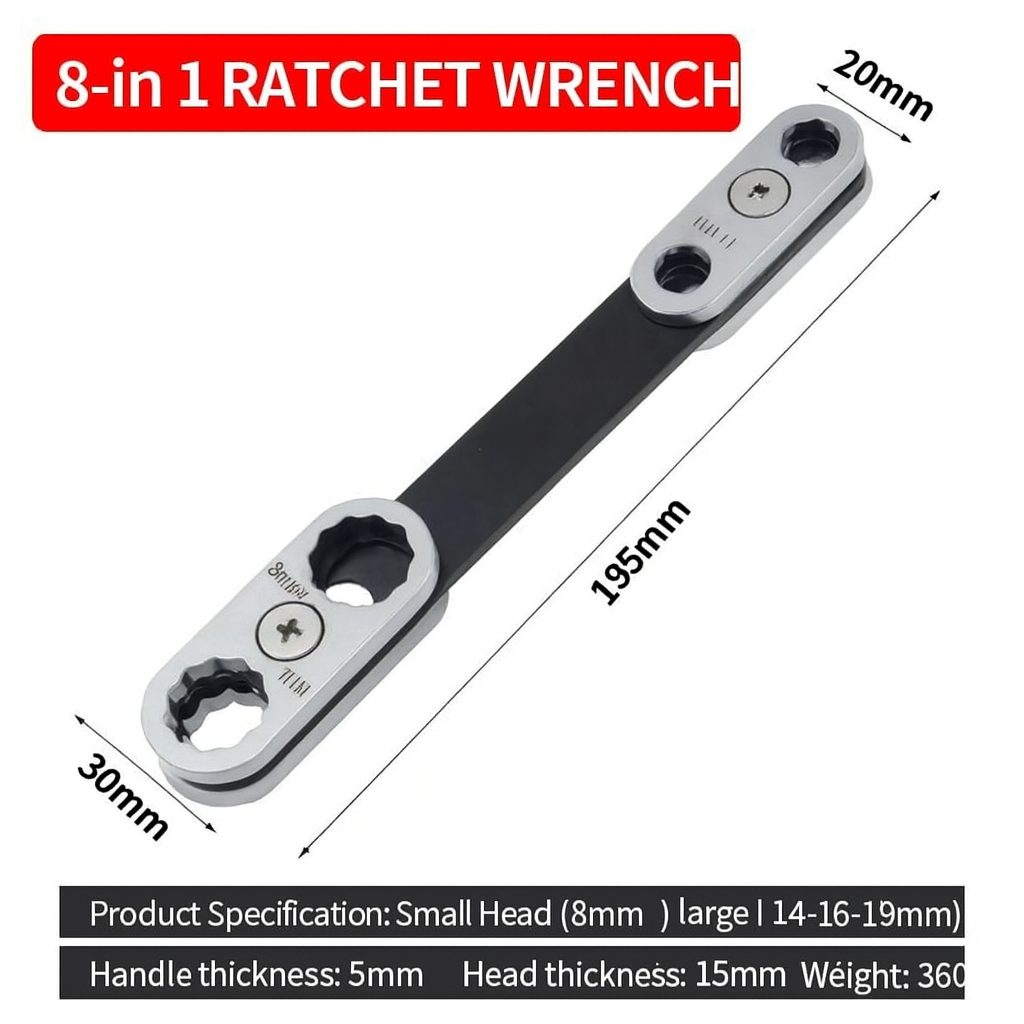 Chiave a cricchetto a doppia estremità