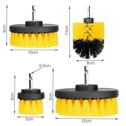 Kit 4 Spazzole per Trapano per Pulizia Profonda Multiuso