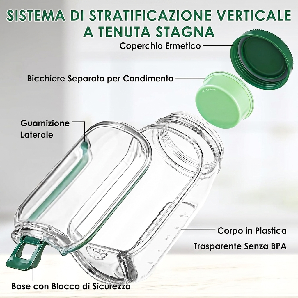 Contenitore per insalata con scomparti separati 🥗