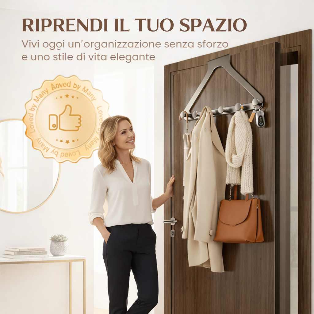 🔥 Appendiabiti da porta a 6 ganci senza foratura 🔥