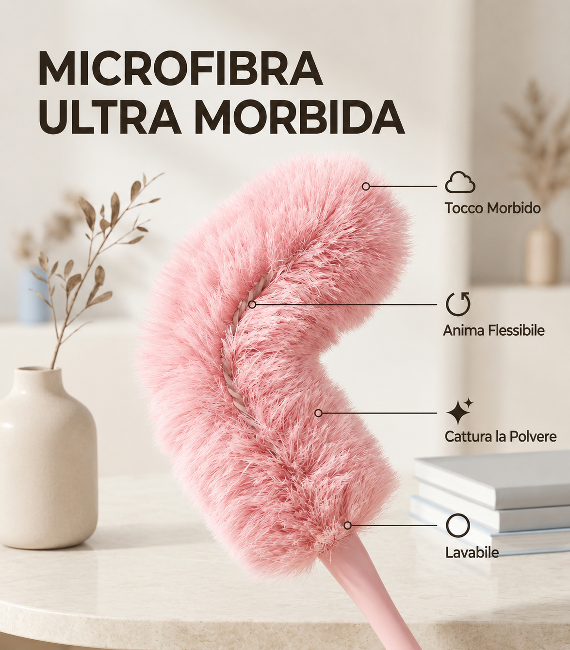 Bubble Duster – Il Cattura-Polvere Pastel Ultra Soffice per Scrivania e Fessure