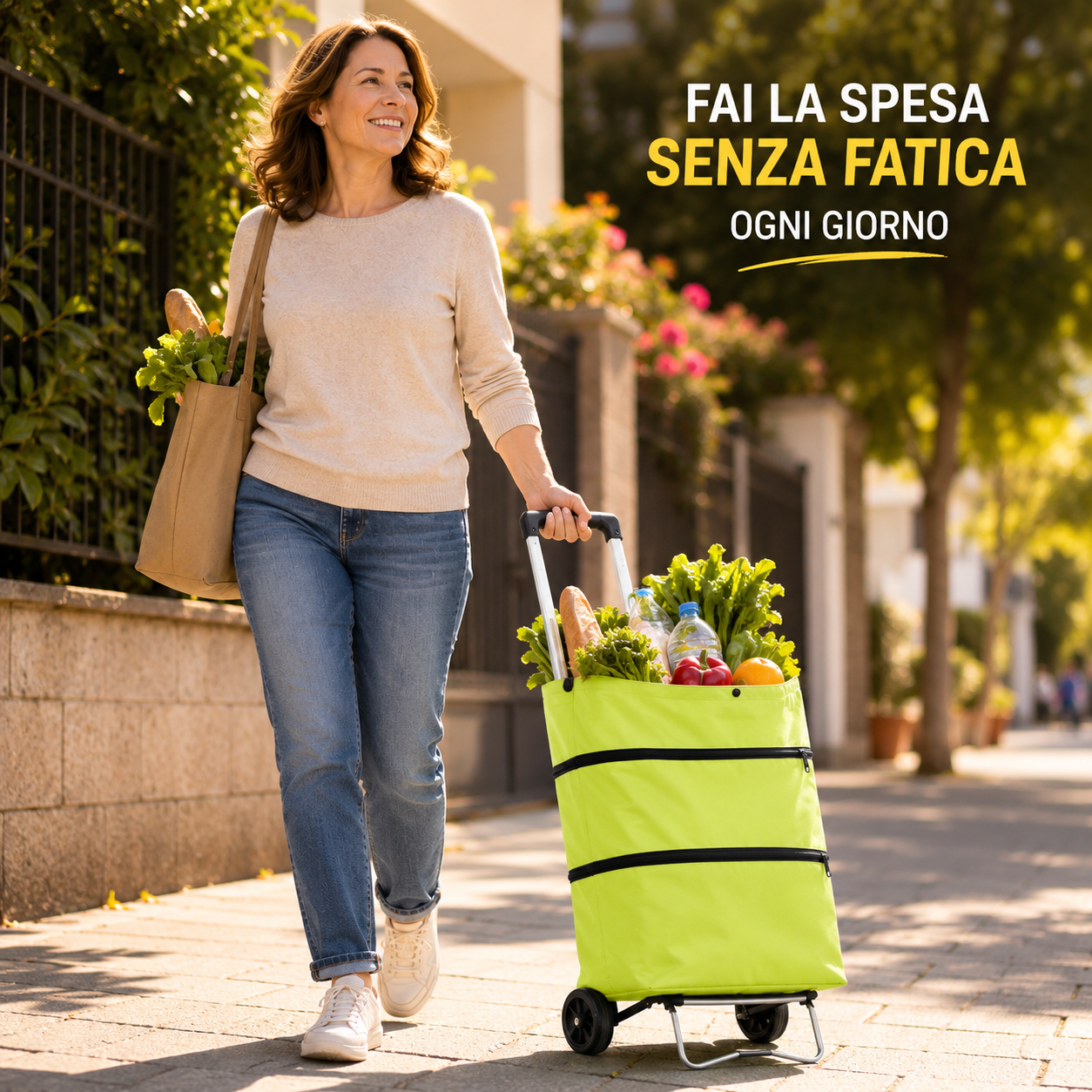 🛍️ BORSA SPESA CON RUOTE