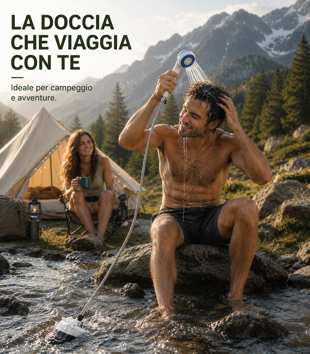 Doccia portatile da campeggio elettrica esterna multifunzionale