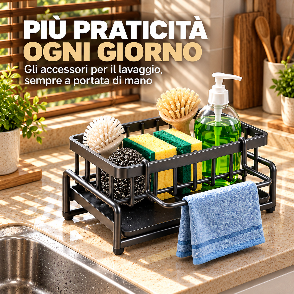 Scolapiatti Multifunzionale in Acciaio Inox per Lavello