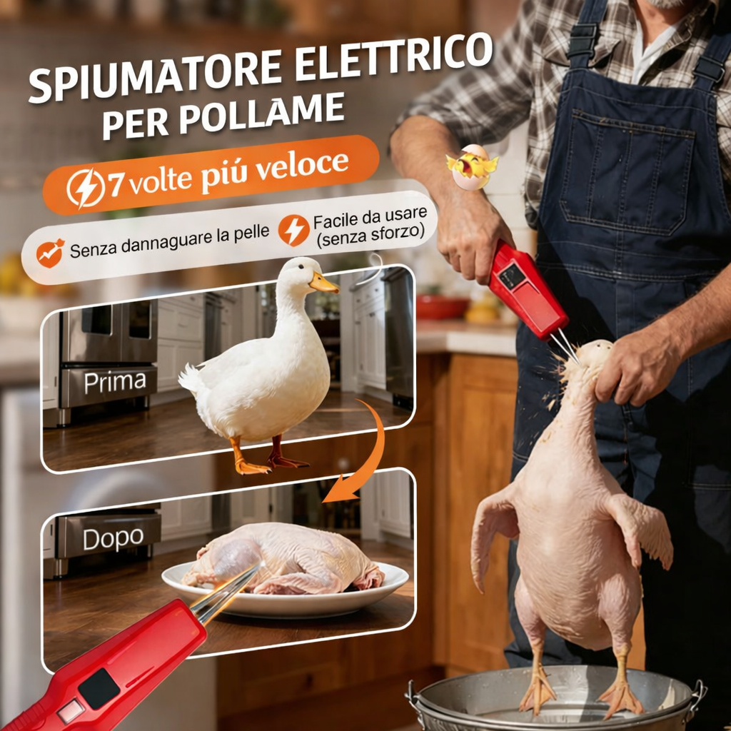 🦆🔥PROMOZIONE 2026🔥🐓 Spiumatrice elettrica per pollame