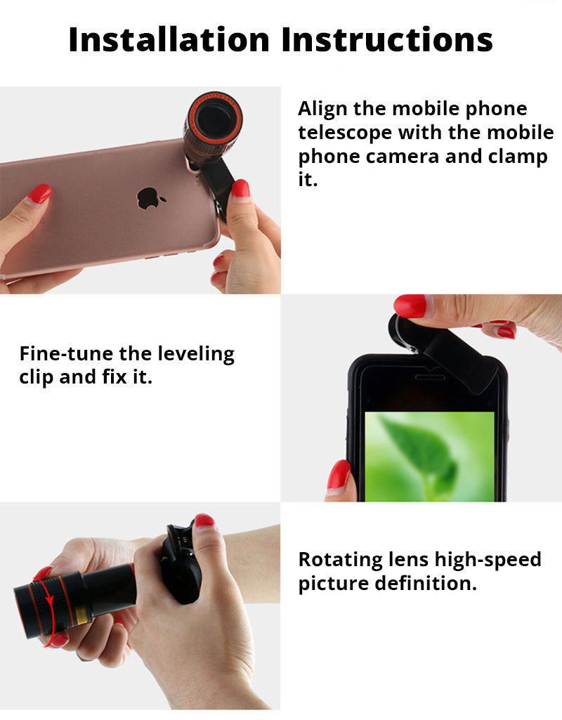 Obiettivo teleobiettivo per telefono con treppiede