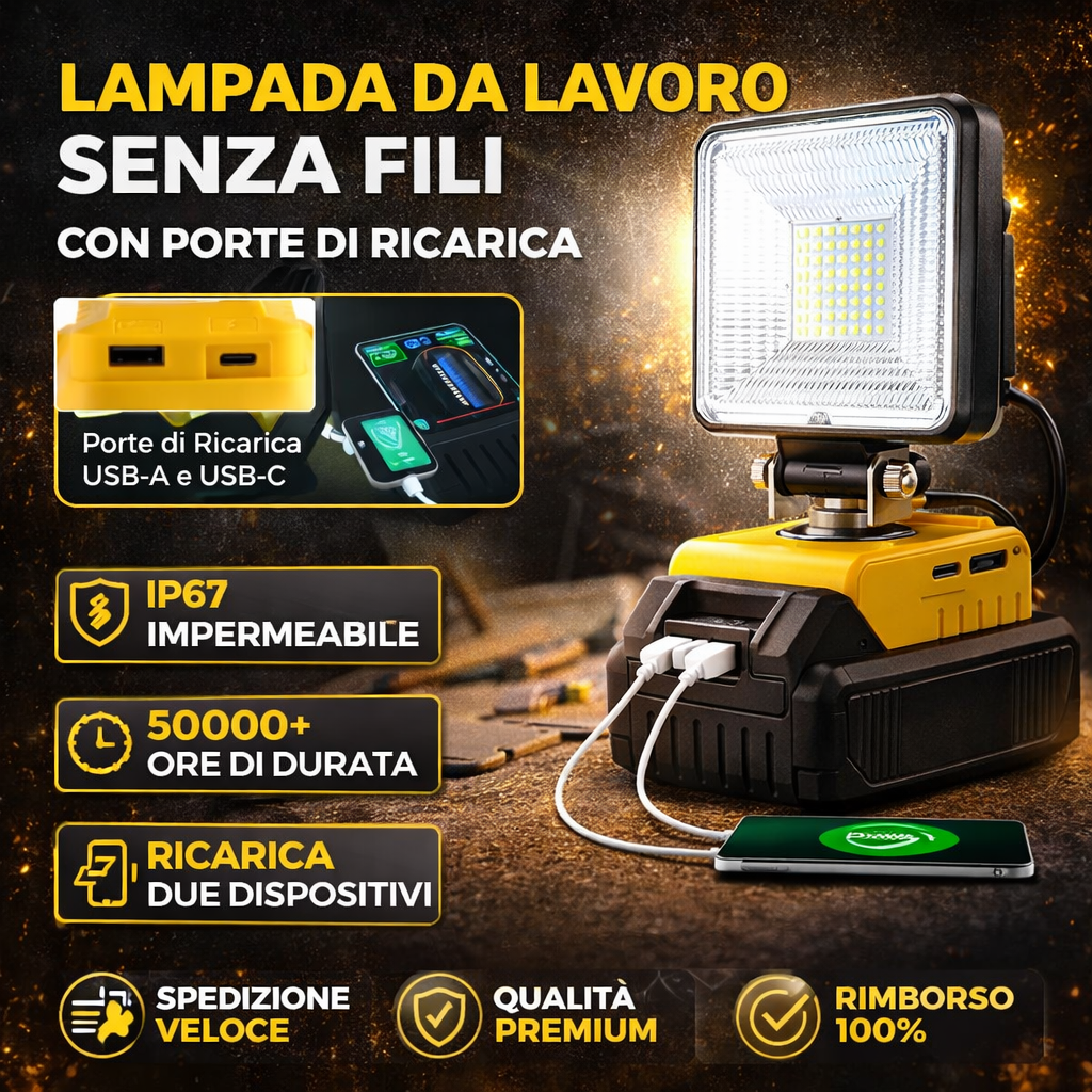 Faro da lavoro a LED senza fili