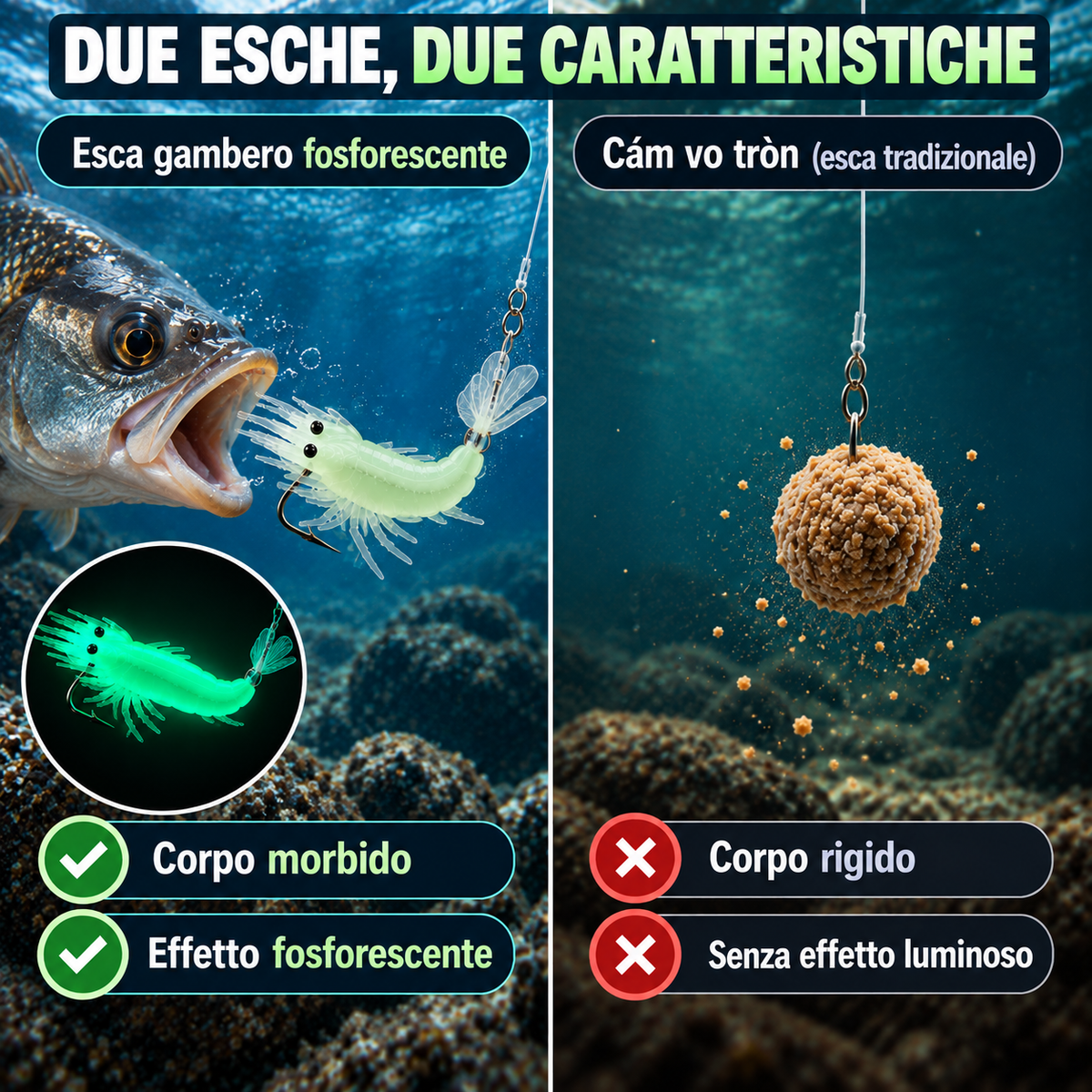 Esca Gambero Morbida Fosforescente – Movimento Realistico