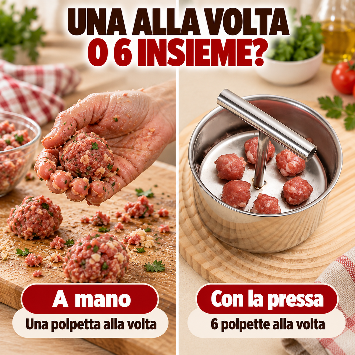 Stampo per Polpette in Acciaio Inox – 6 Polpette in un Colpo!