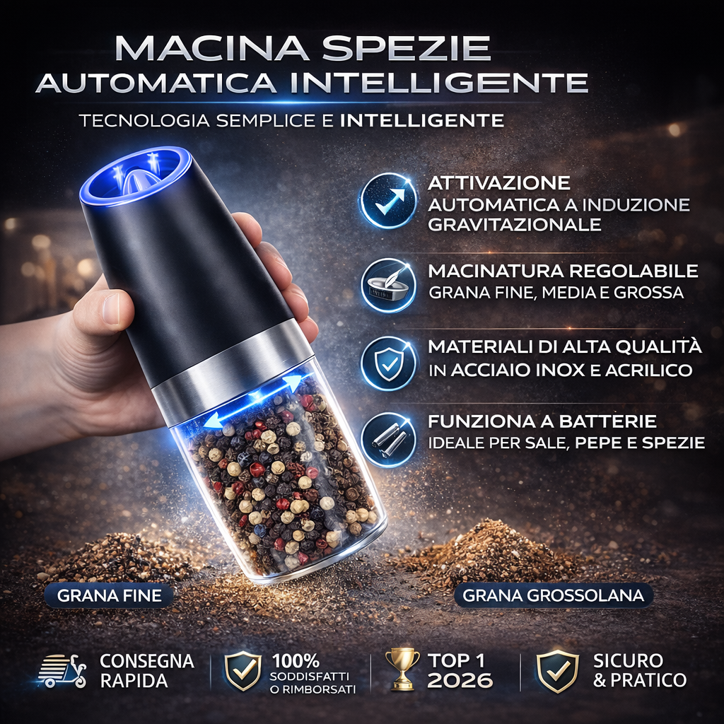 Macina sale e pepe elettrico automatico a induzione gravitazionale