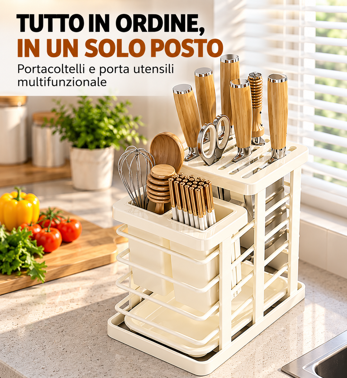 Portacoltelli Multifunzione da Cucina 🔪