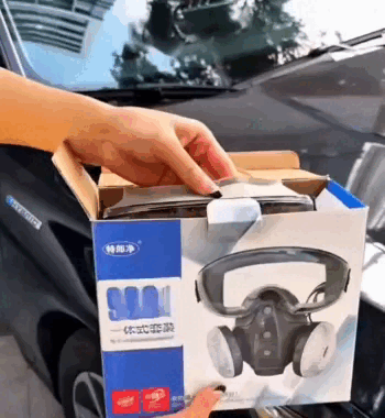 Maschera antigas a doppio filtro anti-polvere