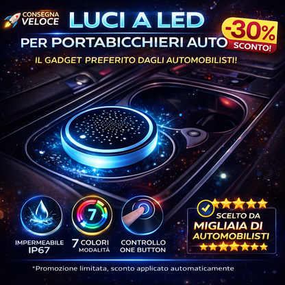 Luci a LED per portabicchieri auto