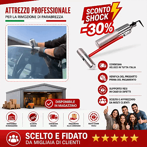 Coltello a L per rimozione parabrezza 🔥