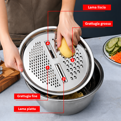 Set Ciotola Multifunzione 3 in 1 in Acciaio Inox 🥣