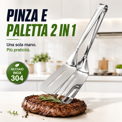 Pinza spatola da cucina in acciaio inox