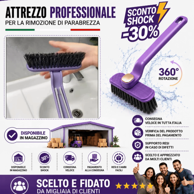 Spazzola V-Shape 3 in 1 per Fughe, Angoli e Fessure Difficili da Pulire
