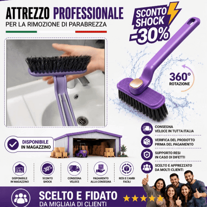 Spazzola V-Shape 3 in 1 per Fughe, Angoli e Fessure Difficili da Pulire