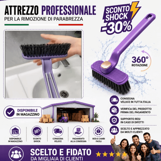Spazzola V-Shape 3 in 1 per Fughe, Angoli e Fessure Difficili da Pulire