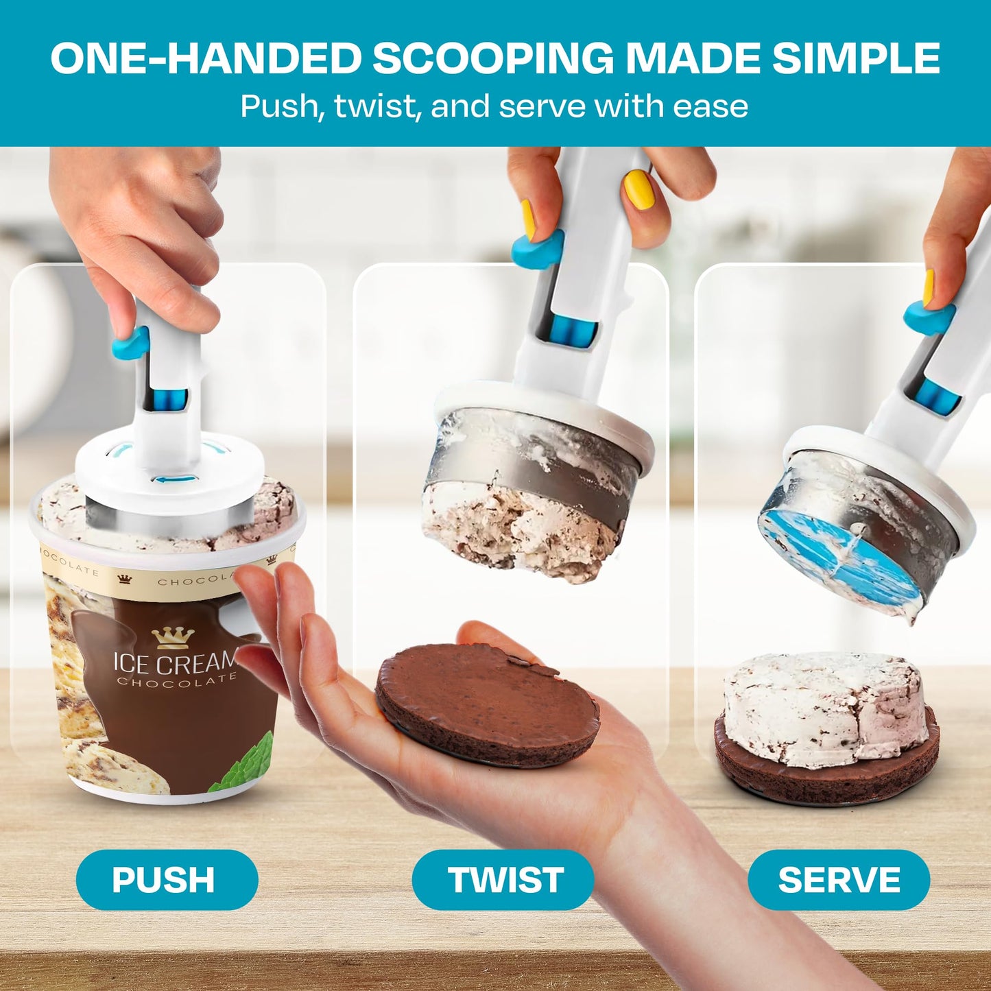 Cucchiaio per Gelato Sandwich con Rilascio Facile 🍪🍨