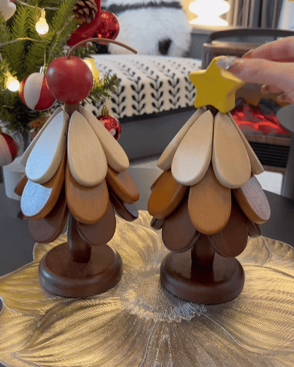 Sottopentola decorativo 2 in 1 in legno a forma di albero di Natale