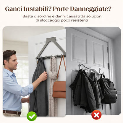 ✅ Senza Forare! Appendiabiti da Porta a 6 Ganc🔥